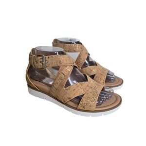 Sofft Sandals Womens Size 6.5 Cork Ankle Strap Wedge Gladiator Buckle‎ SF0002673